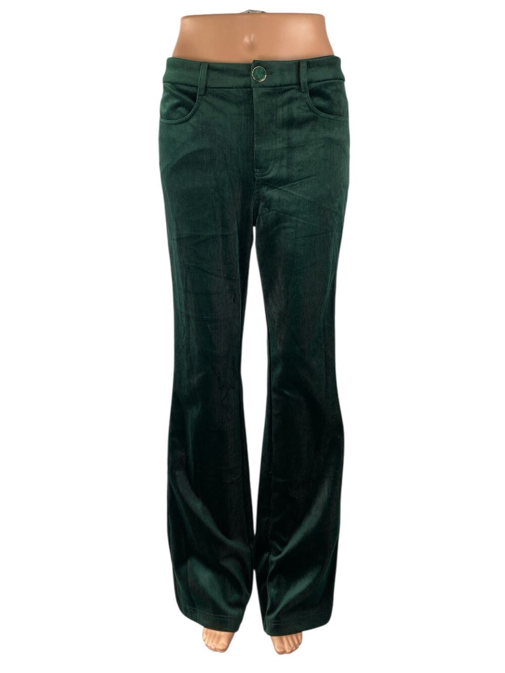Traffic People Womens Green Corduroy Western Flare Bootcut Trousers Pants Size M